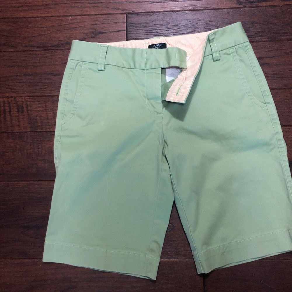 J. Crew Stretch City Fit Bermuda Shorts Green